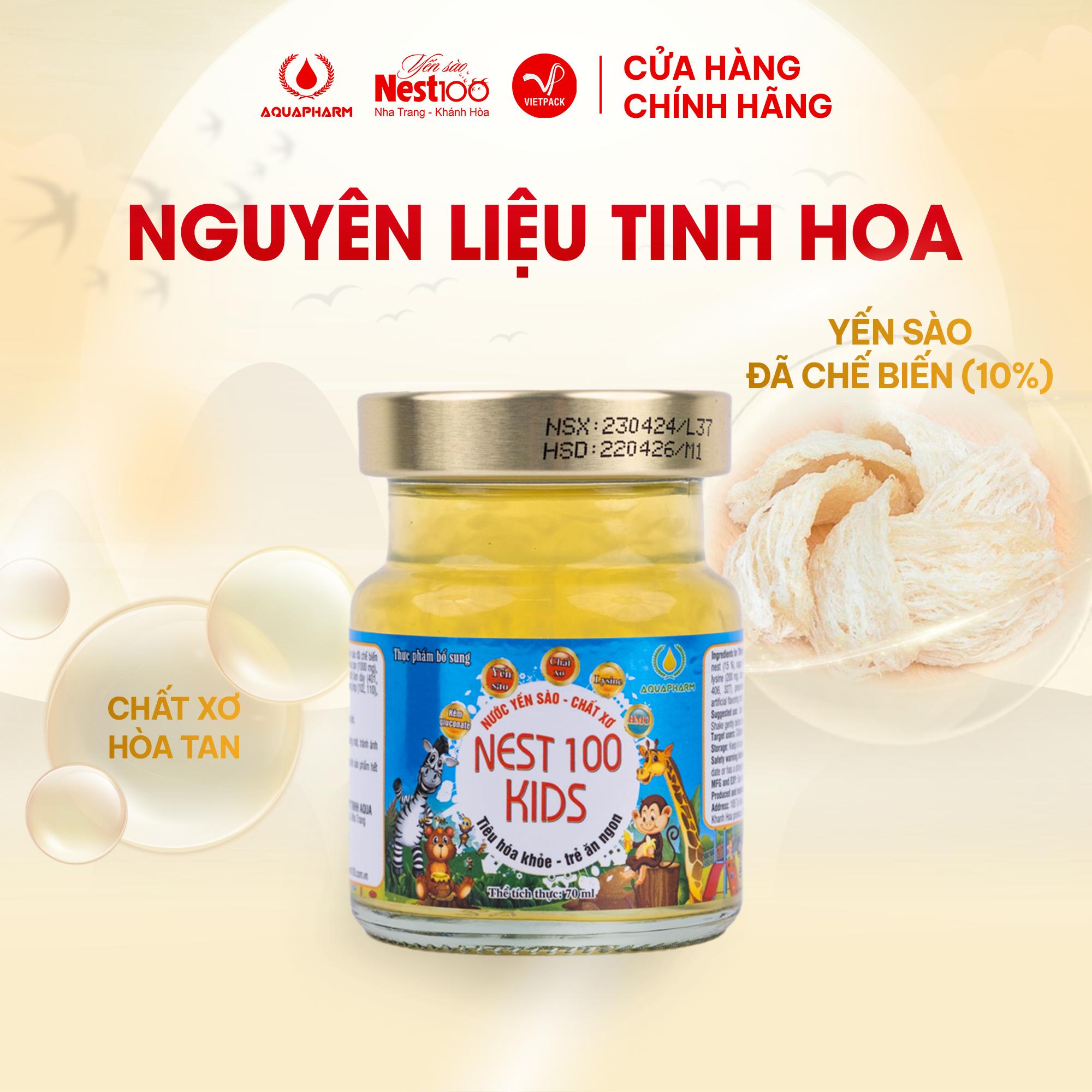 Nước Yến Sào Nest100 Kids Chất Xơ Lốc 4 Lọ (Tặng Đồ Chơi)