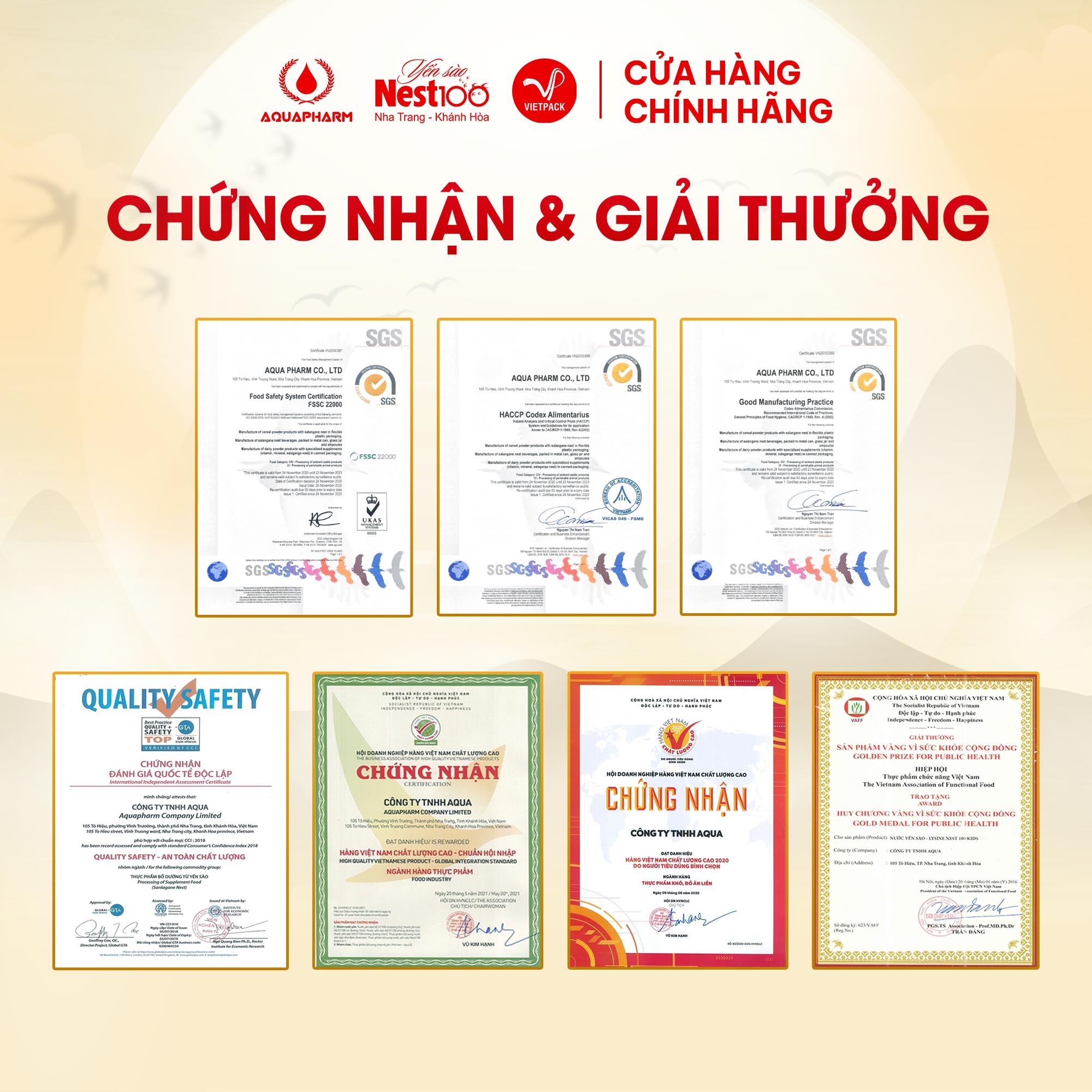 Nước Yến Sào Nest100 Kids Chất Xơ Lốc 4 Lọ (Tặng Đồ Chơi)