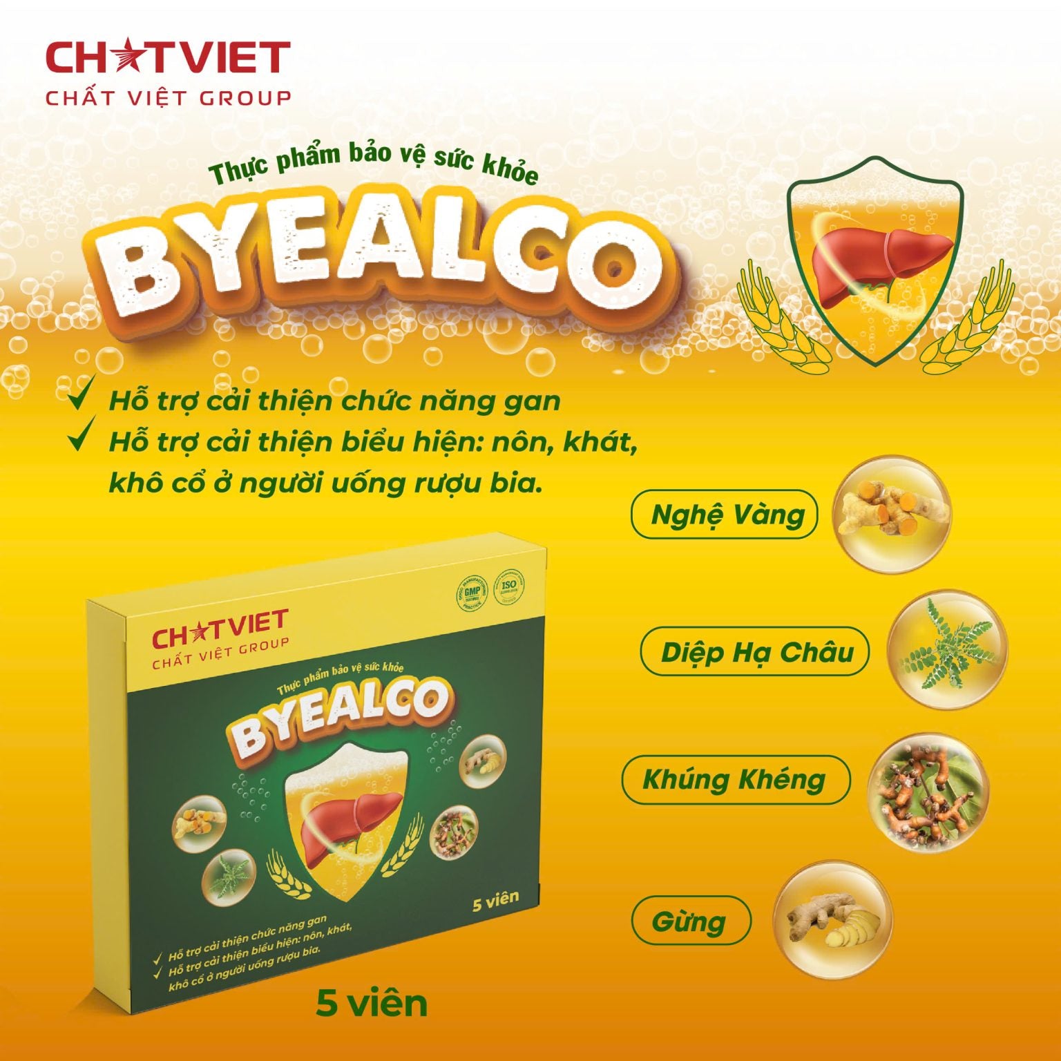 Byealco - Hỗ Trợ Giải Rượu & Cải Thiện Chức Năng Gan (Hộp 25 viên)