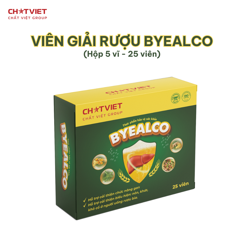 Byealco - Hỗ Trợ Giải Rượu & Cải Thiện Chức Năng Gan (Hộp 25 viên)