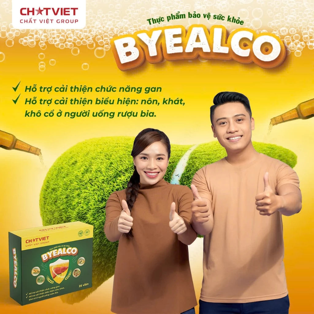 Byealco - Hỗ Trợ Giải Rượu & Cải Thiện Chức Năng Gan (Hộp 25 viên)